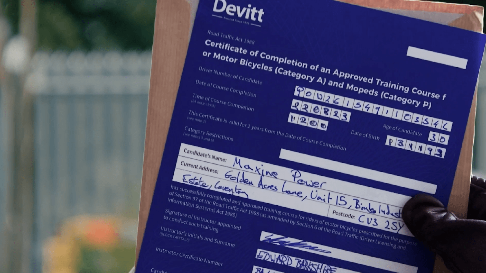 Devitt CBT certificate